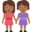 women holding hands, medium-dark skin tone